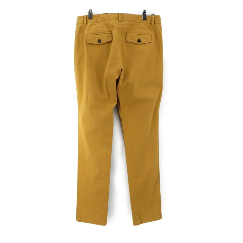 Tibi Turmeric Yellow Slim Chino Pants Cotton Stretch Tab Waist Trousers SZ 4 SM - Picture 3 of 10